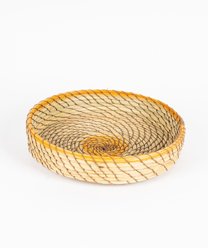 CORBEILLE jaune en alfa naturelle
