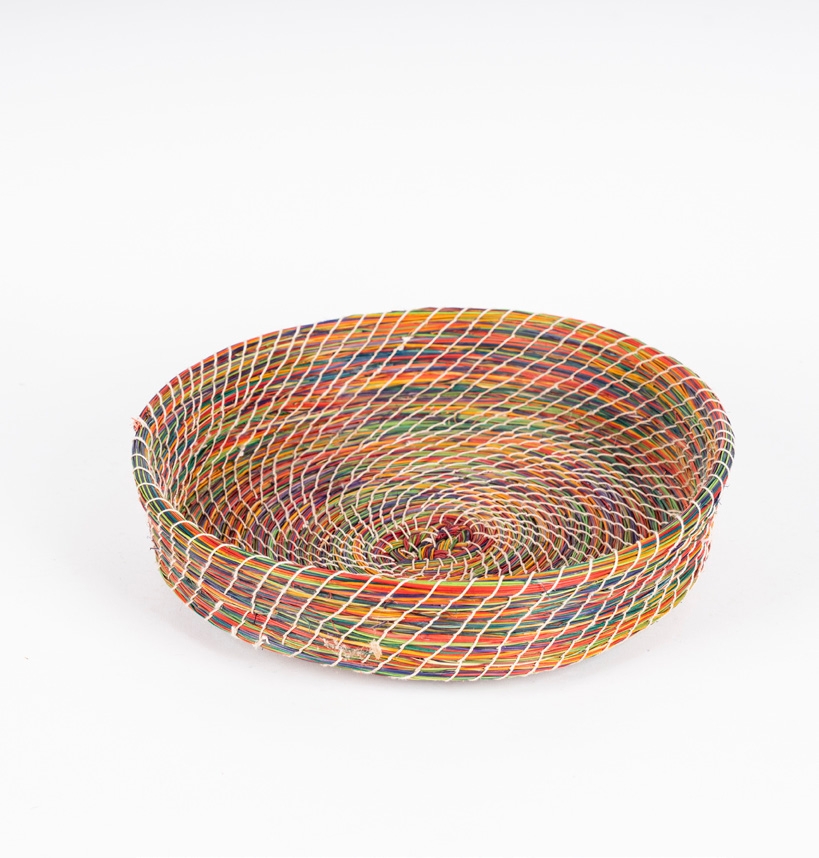 CORBEILLE multicolore en alfa naturelle